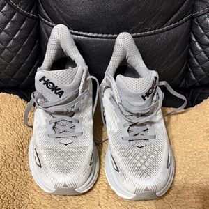 Hoka Light Gray Athletic Shoes